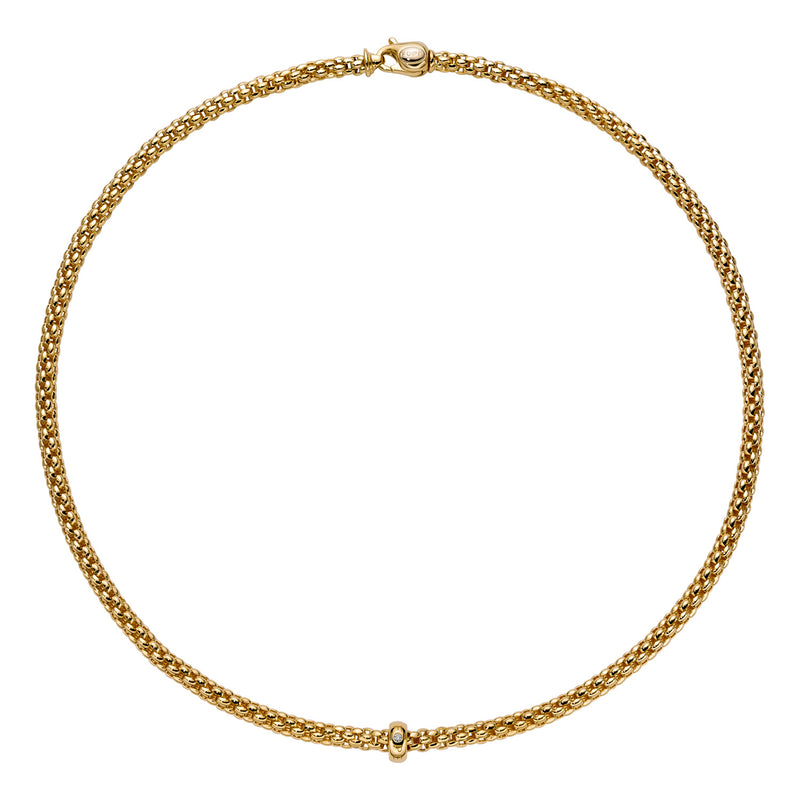 Solo Necklace With Diamond, 43cm - 18ct Yellow Gold - 62306CBBR-G