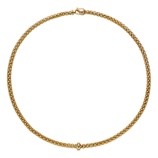 Solo Necklace With Diamond, 43cm - 18ct Yellow Gold - 62306CBBR-G