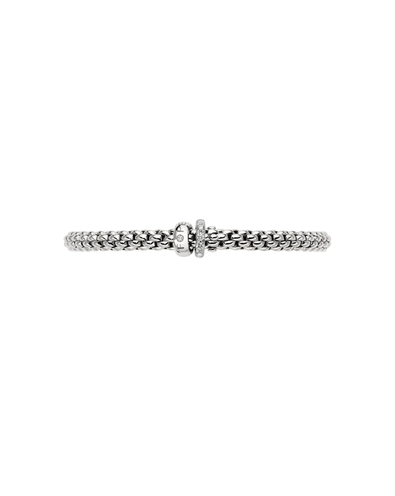 Solo Flex'it Bracelet with Diamonds, Medium - 18ct White Gold - 62406BPAVEM-B
