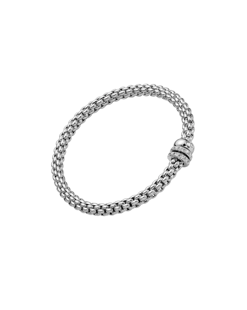 Solo Flex'It Diamond Pavé Bracelet, Medium - 18ct White Gold - 62506B-PAVEM