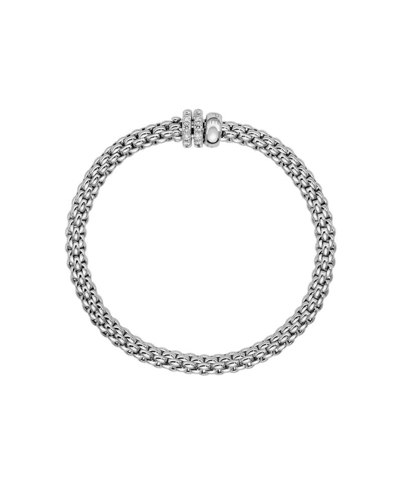 Solo Flex'It Diamond Pavé Bracelet, Medium - 18ct White Gold - 62506B-PAVEM