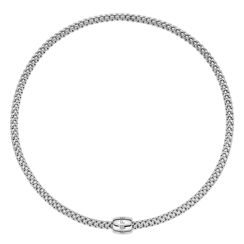 Solo Necklace With Diamond, 40cm - 18ct White Gold - 62606CBBR-B-400