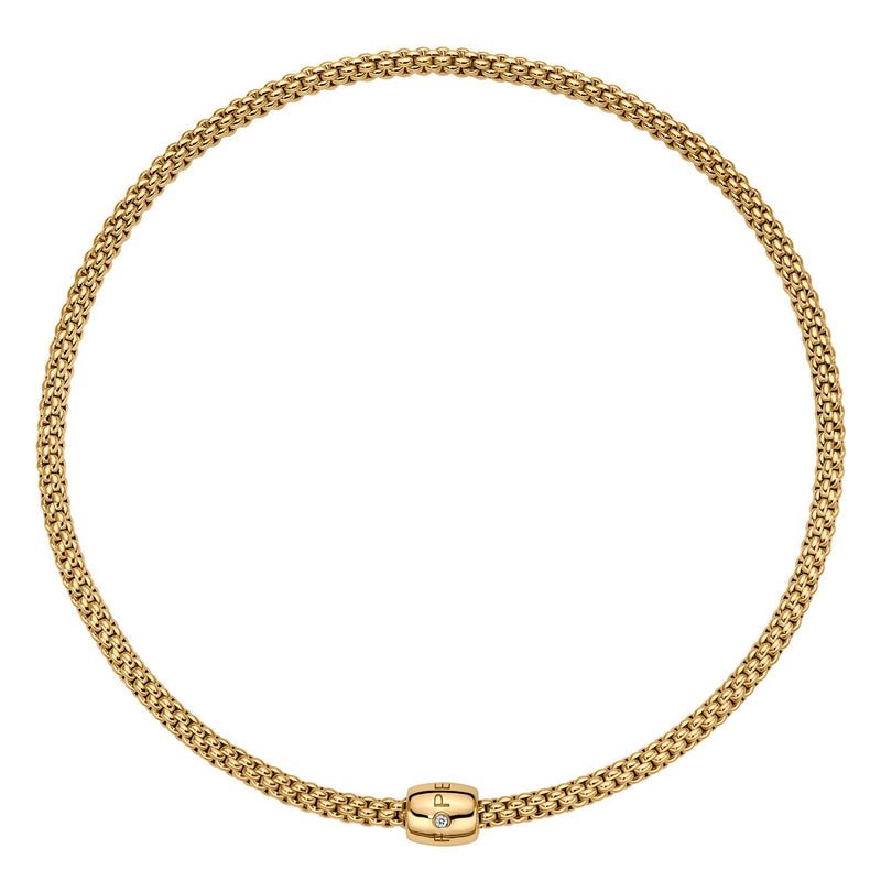 Solo Necklace With Diamond - 18ct Yellow Gold