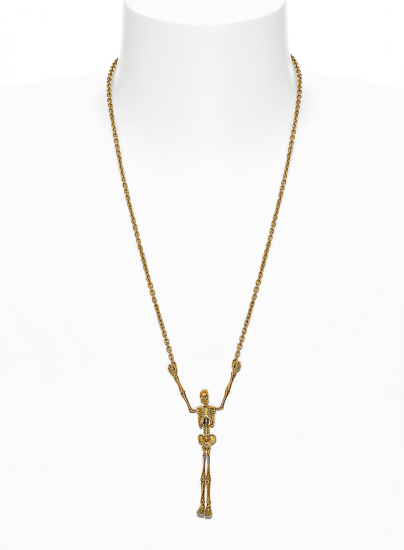 Skeleton Long Necklace - Gold/Ivory - 6301012Y-02R445
