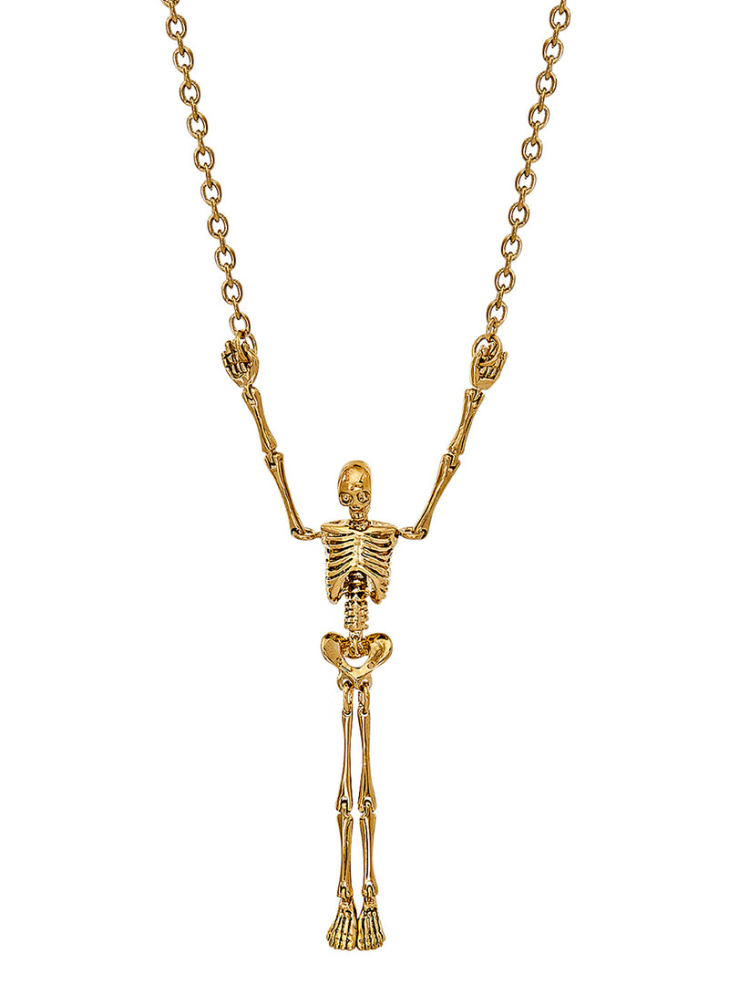 Skeleton Long Necklace - Gold/Ivory - 6301012Y-02R445