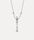 Skeleton Long Necklace - Silver/Black - 6301012Y-02P107