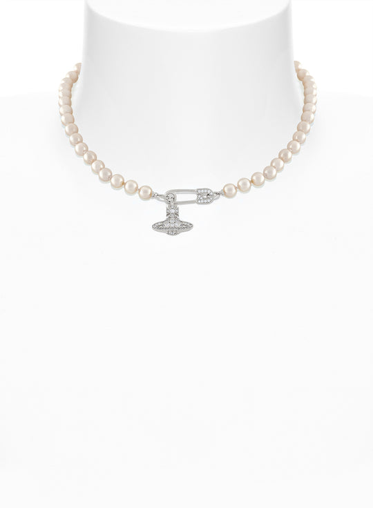 Lucrece Pearl Necklace - Silver - 63010072-02P147-IM
