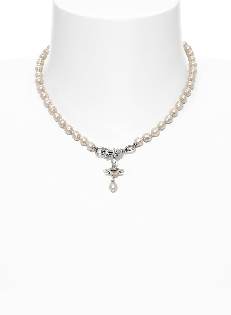 Aleksa Necklace - Silver/White - 6301013C-02P543-W2