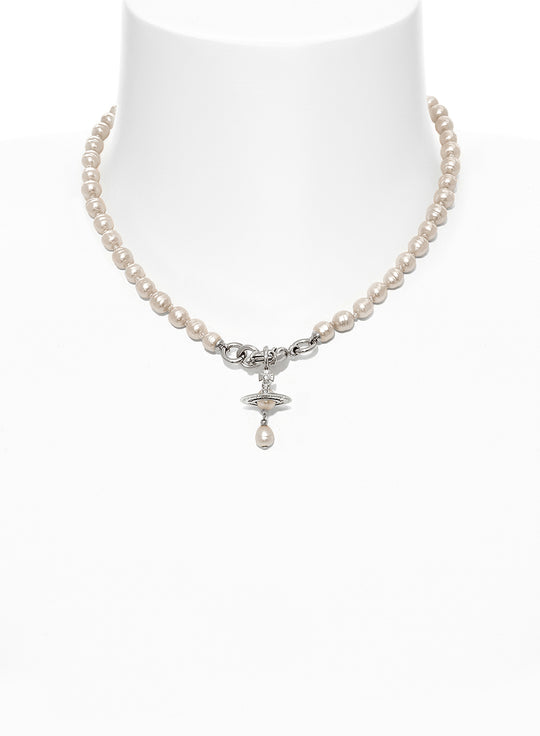 Aleksa Necklace - Silver/White - 6301013C-02P543-W2