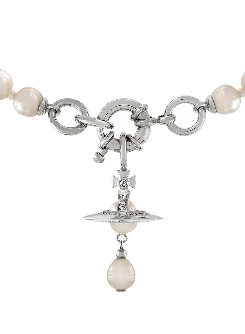 Aleksa Necklace - Silver/White - 6301013C-02P543-W2