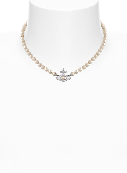 Olympia Pearl Necklace - Silver - 6301011P-02P373-SM