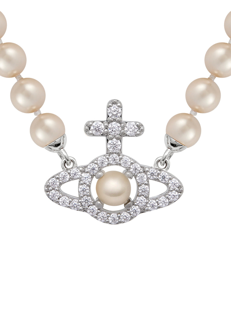Olympia Pearl Necklace - Silver - 6301011P-02P373-SM