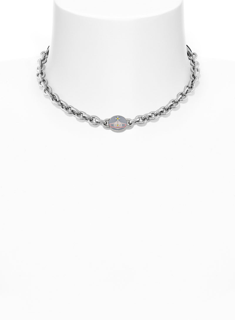 Loelia Chain Necklace, W1 - Silver/Blue - 63010125-02P389-IM-W1