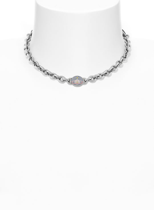 Loelia Chain Necklace, W1 - Silver/Blue - 63010125-02P389-IM-W1