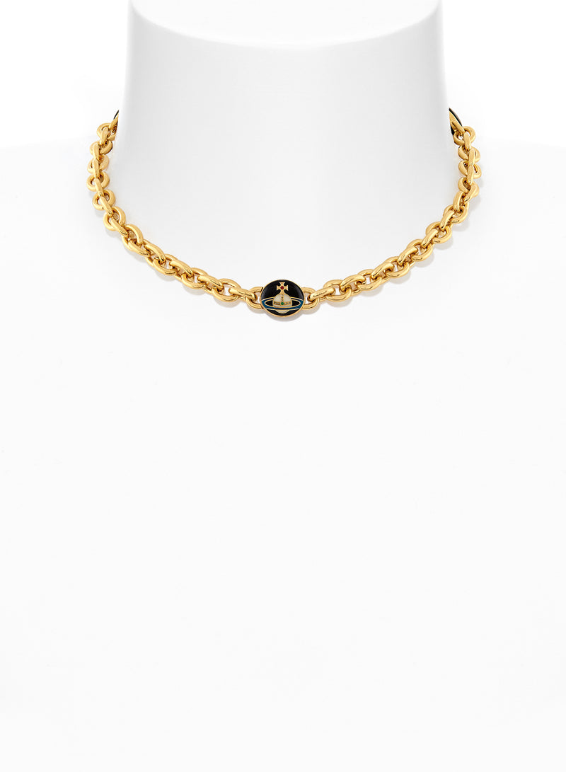 Loelia Chain Necklace, W1 - Gold/Black - 63010125-02R673-IM-W1