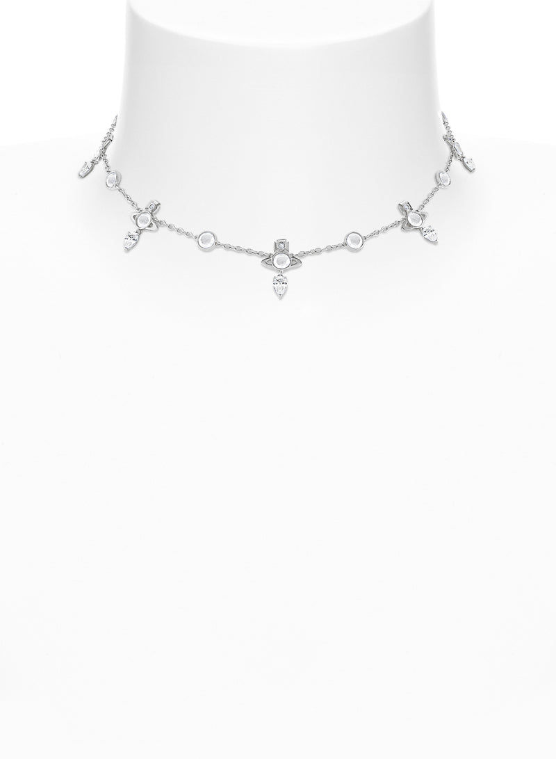 Phaedra Necklace - Silver/White - 6301012A-01P102-SM