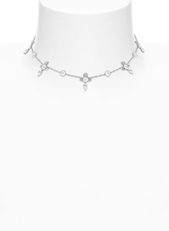 Phaedra Necklace - Silver/White - 6301012A-01P102-SM