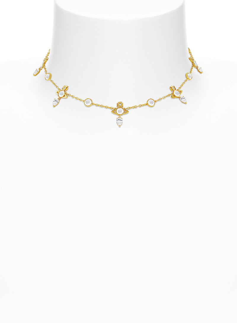 Phaedra Necklace - Gold/White - 6301012A-01R102-SM