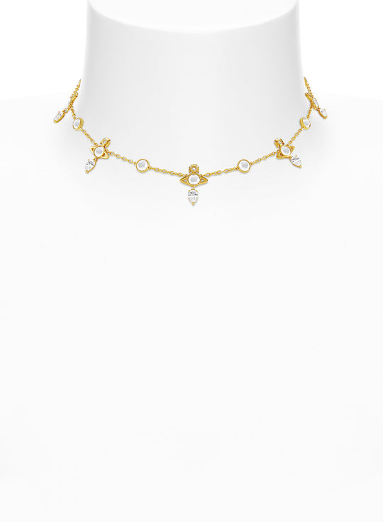 Phaedra Necklace - Gold/White - 6301012A-01R102-SM