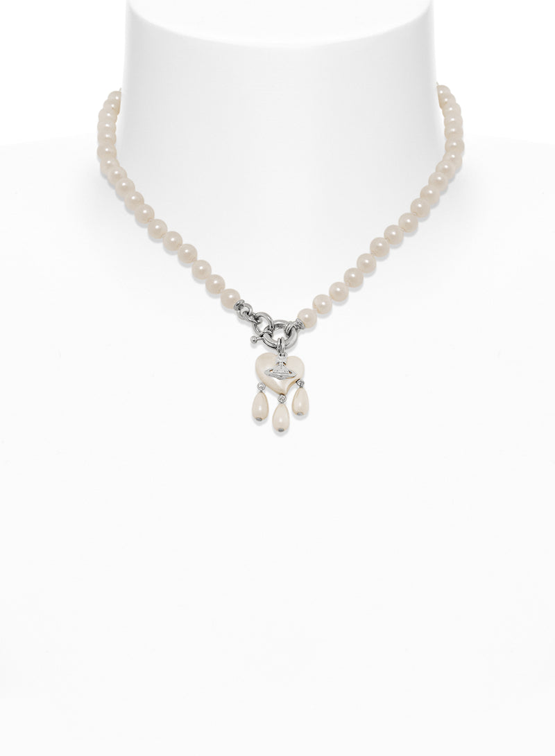 Sheryl Pearl Necklace - Silver - 6301012B-02P103-IM