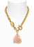 Valentines Heart Locket Necklace - Gold/Pink - 6301012L-02R752-CN