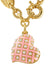 Valentines Heart Locket Necklace - Gold/Pink - 6301012L-02R752-CN