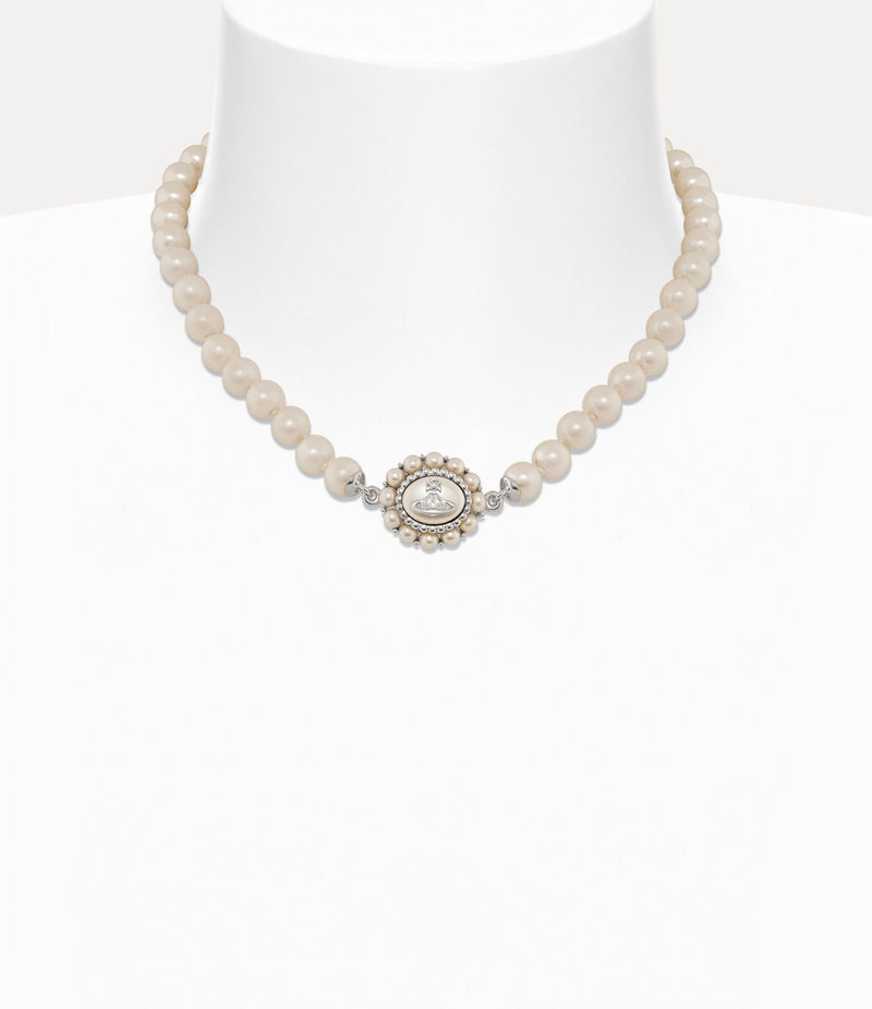 Amaya Large Pearl Necklace - Silver - 6301012U-02P103-W1