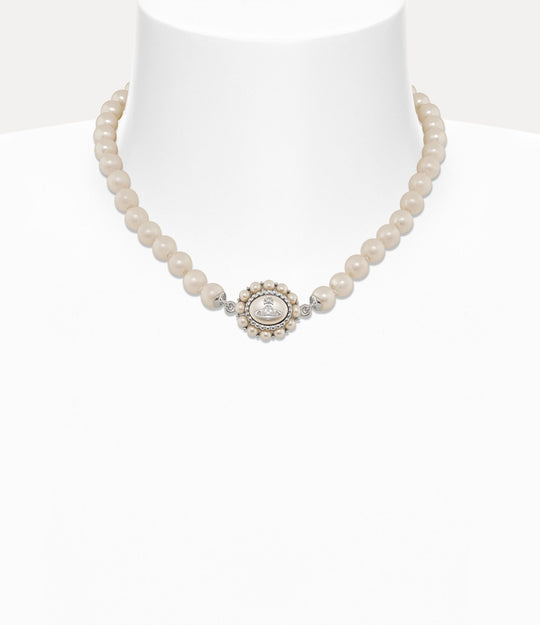 Amaya Large Pearl Necklace - Silver - 6301012U-02P103-W1