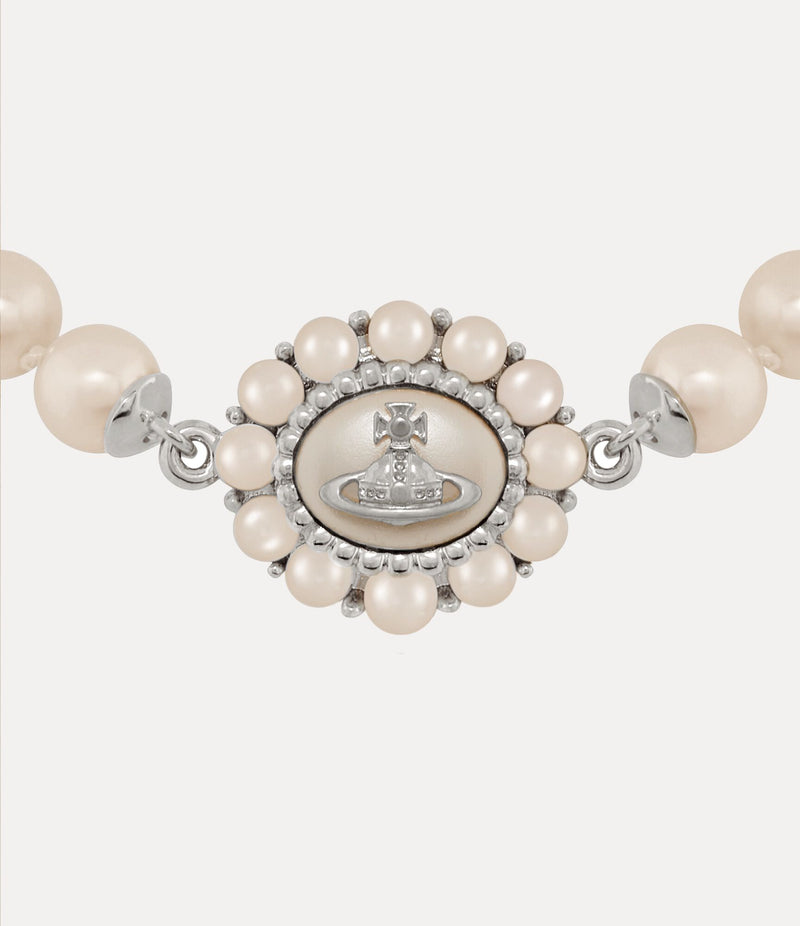 Amaya Large Pearl Necklace - Silver - 6301012U-02P103-W2