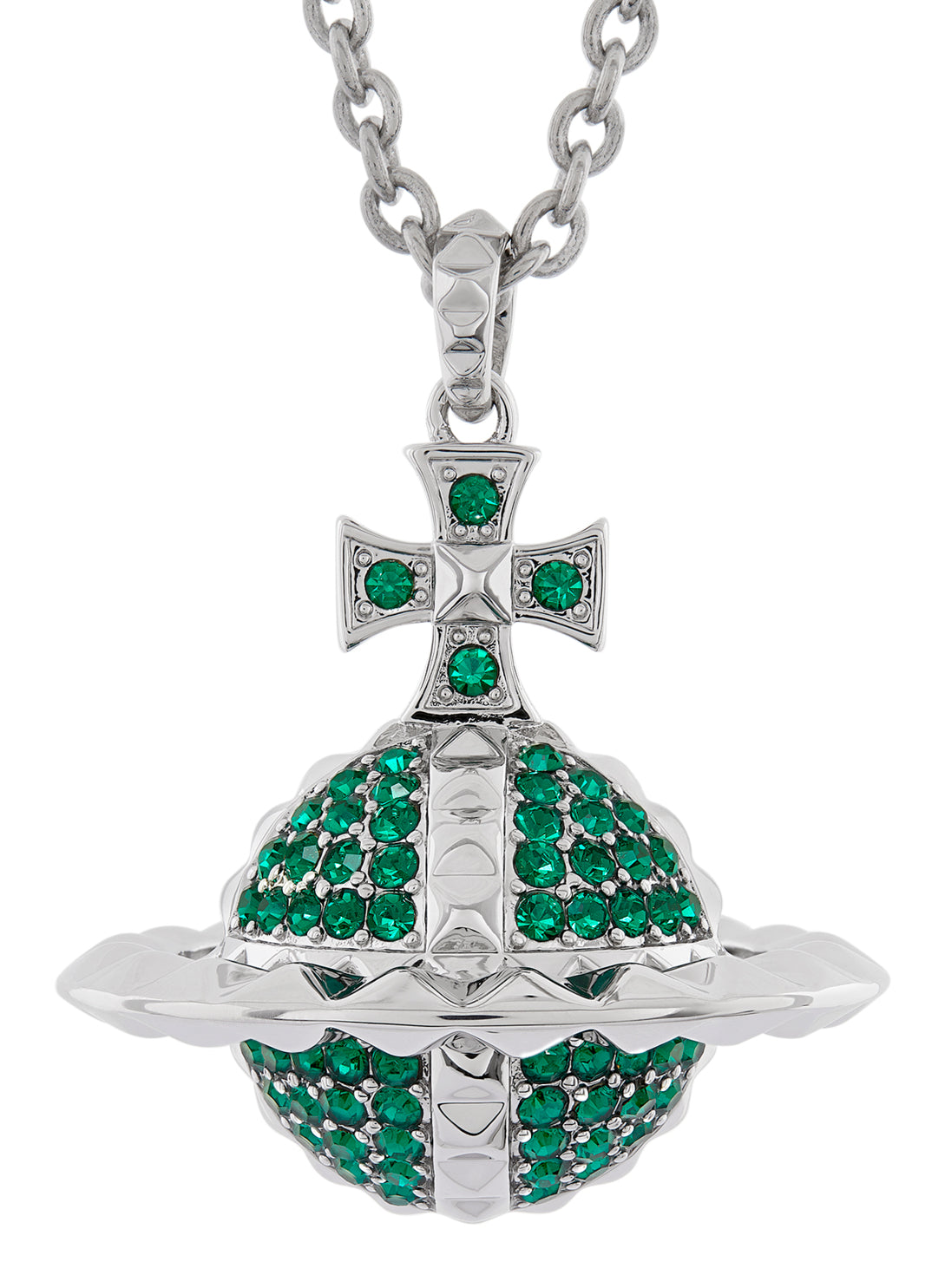 Mayfair Large Orb Pendant - Silver/Emerald Green - 63020050-02W126
