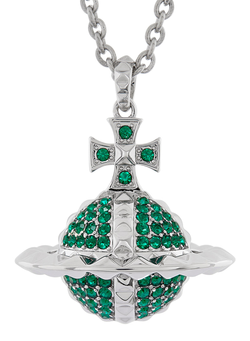 Mayfair Large Orb Pendant - Silver/Emerald Green - 63020050-02W126-MY