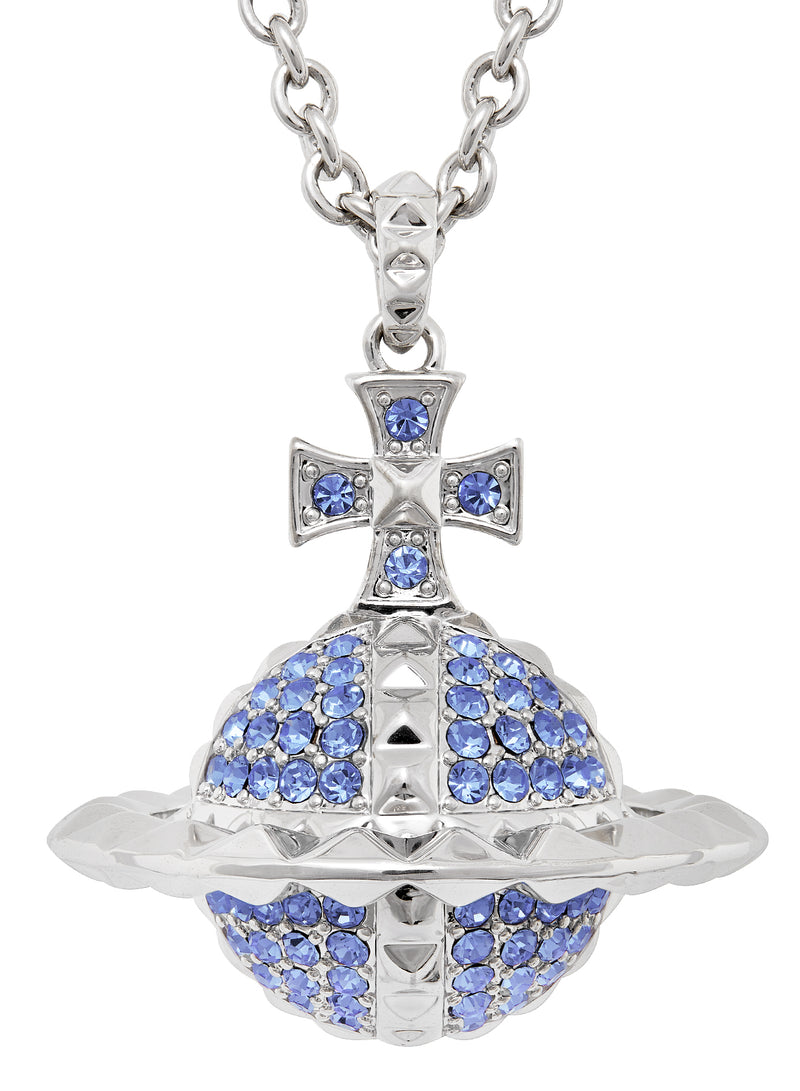 Mayfair Large Orb Pendant - Silver/Sapphire - 63020050-02W388-MY