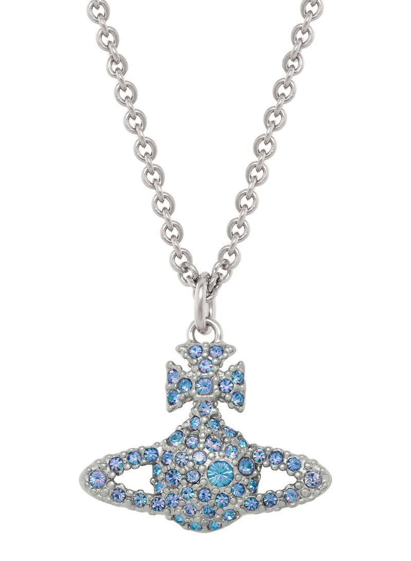 Grace Bas Relief Pendant - Silver/Blue - 63020092-02P441