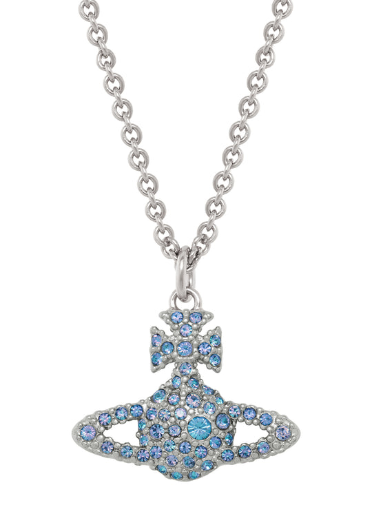 Grace Bas Relief Pendant - Silver/Blue - 63020092-02P441