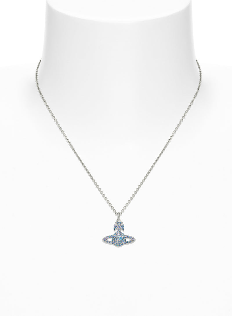 Grace Bas Relief Pendant - Silver/Blue - 63020092-02P441