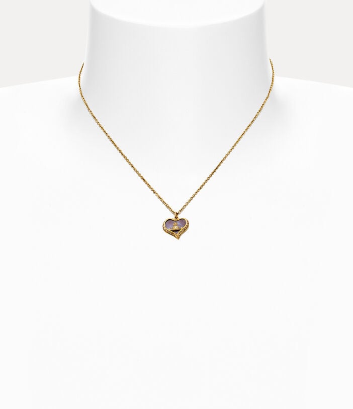 Vivienne Westwood Heart Shaped Mother Of Pearl Pendent Necklace