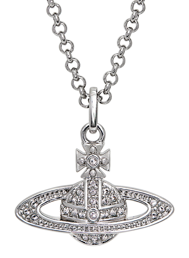 Man Mini Bas Relief Orb Necklace - Silver - 63020104-02P116-CN