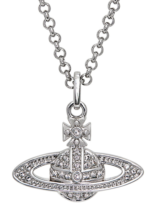 Man Mini Bas Relief Orb Necklace - Silver - 63020104-02P116-CN