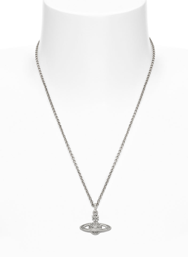 Man Mini Bas Relief Orb Necklace - Silver - 63020104-02P116-CN