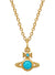 London Orb Pendant - Gold/Turquoise - 63020278-02R702-SM