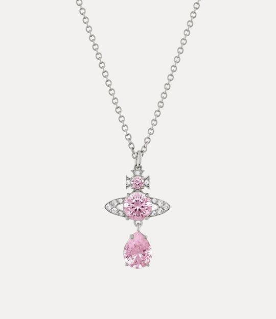 Ismene Drop Pendant - Silver/Pink - 63020302-02P354-IM