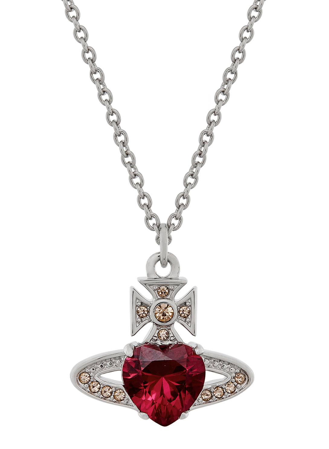 Ariella Pendant - Silver/Ruby Red/Peach - 6302038Y-02P274-CN
