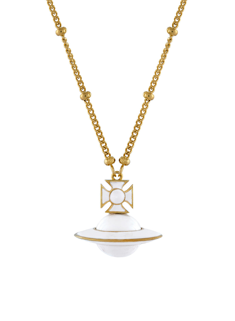 Dinah Long Pendant - Gold/White - 630203AC-02R175-IM