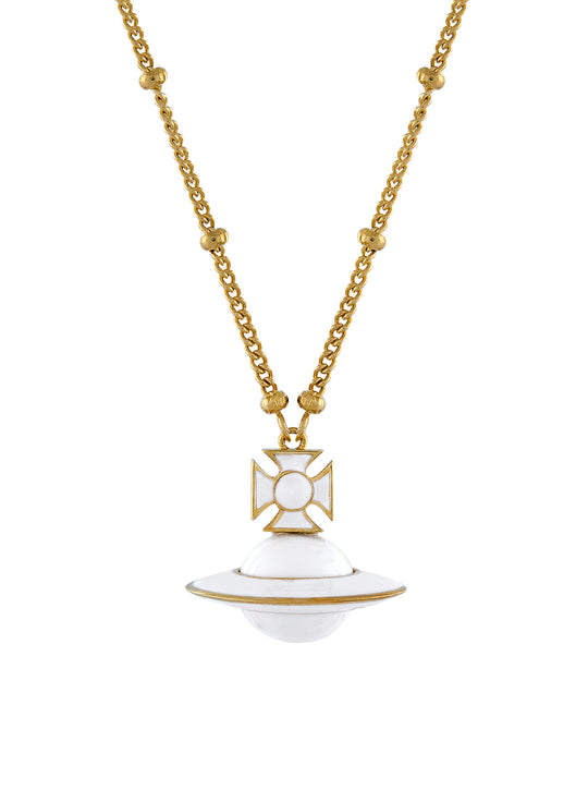 Dinah Long Pendant - Gold/White - 630203AC-02R175-IM
