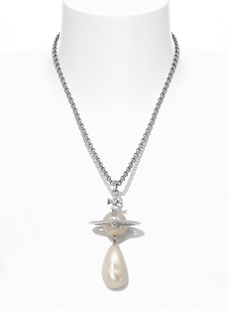 Giant Pearl Drop Pendant - Silver - 630203B6-02P103-IM