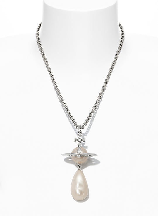 Giant Pearl Drop Pendant - Silver - 630203B6-02P103-IM