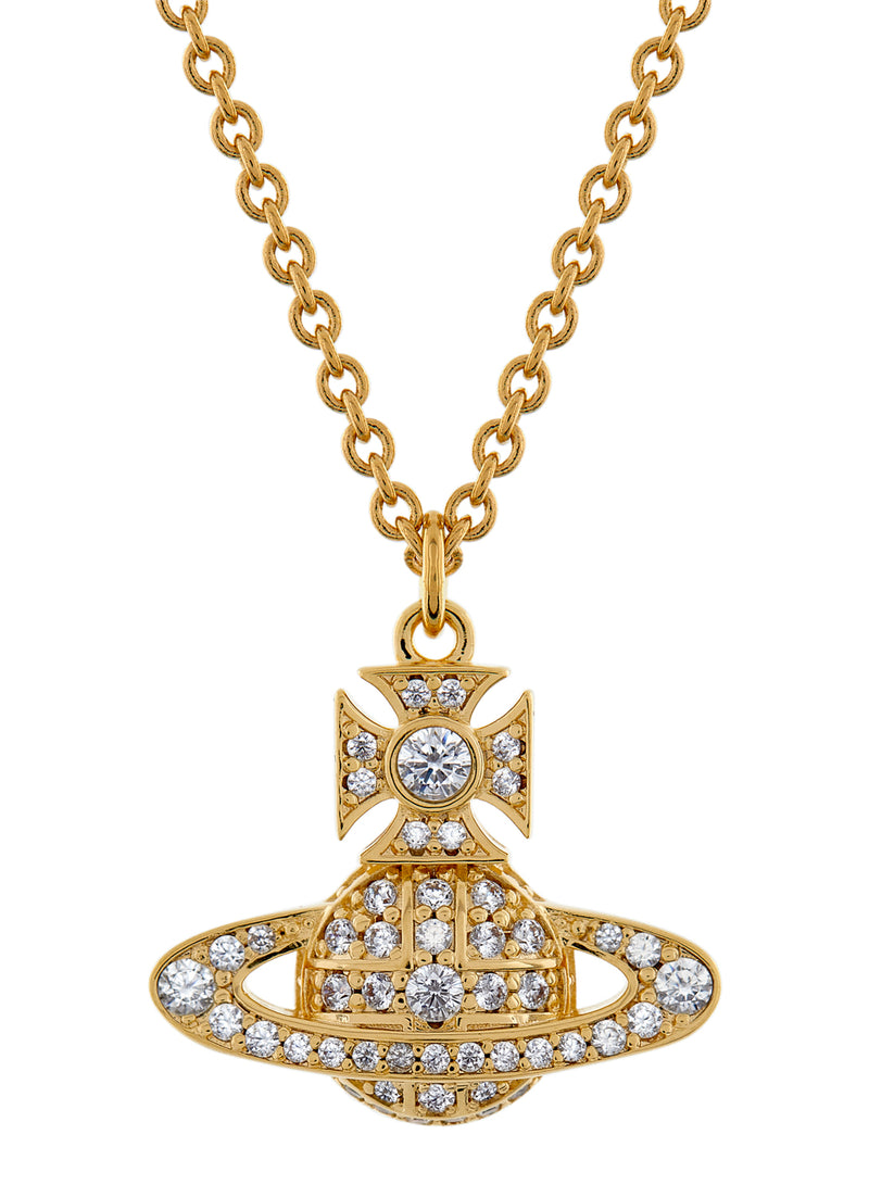 Carmela Bas Relief Pendant - Gold/White - 630203BH-02R102-SM