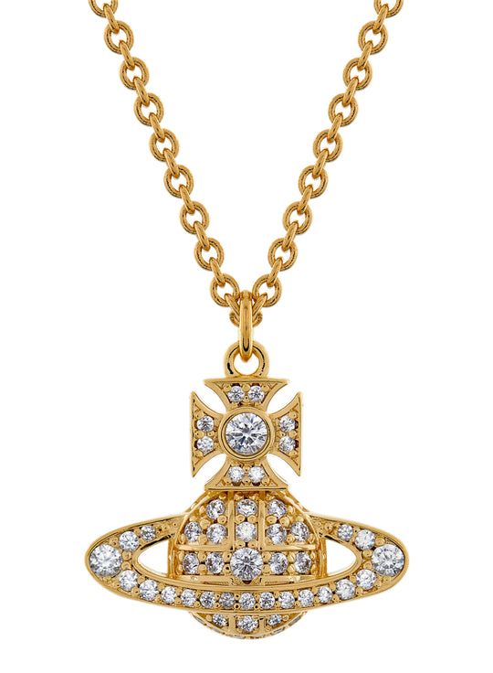 Carmela Bas Relief Pendant - Gold/White - 630203BH-02R102-SM