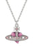 New Diamante Heart Pendant - Silver/Vintage Rose - 630203BM-02P686
