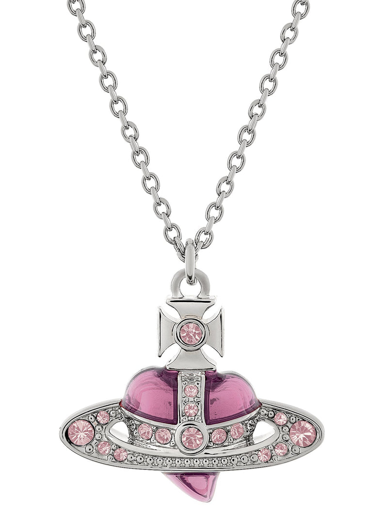 New Diamante Heart Pendant - Silver